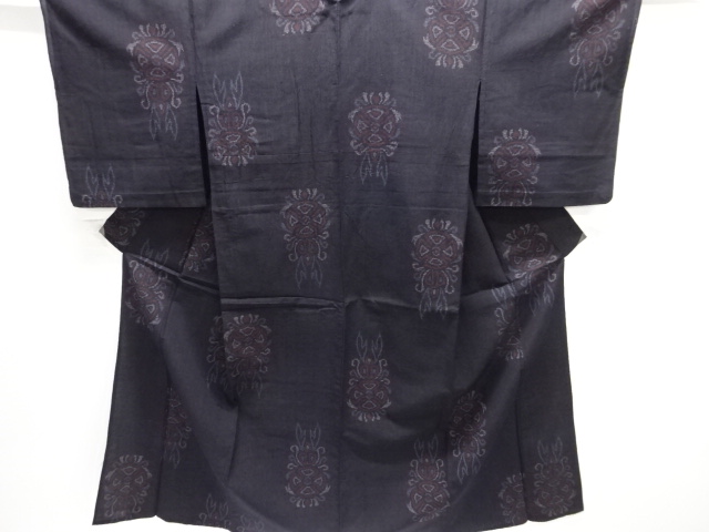 JAPANESE KIMONO / ANTIQUE HITOE KIMONO / SILK / MAWATA OJIYA TSUMUGI / WOVEN SARASA PATTERN